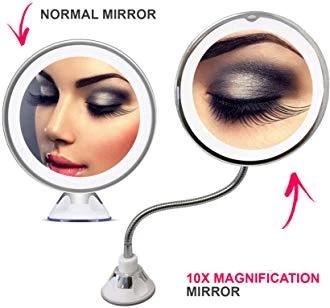 10x Magnified LED Mirror