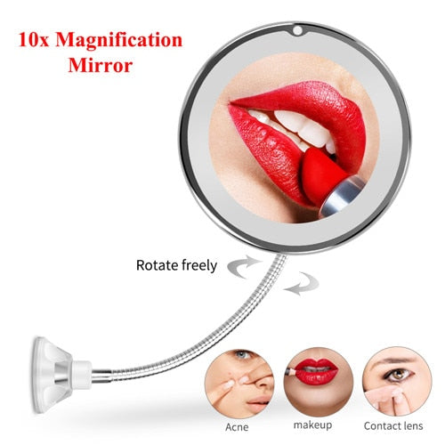 10x Magnified LED Mirror