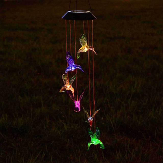 LED Solar Powered Hummingbird Chime