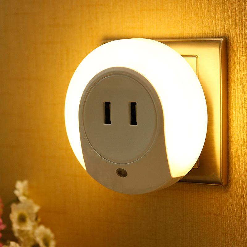 Intelligent sensor LED night light with 2 phone chargers