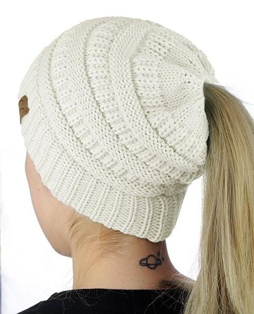 Ponytail Knit Beanie