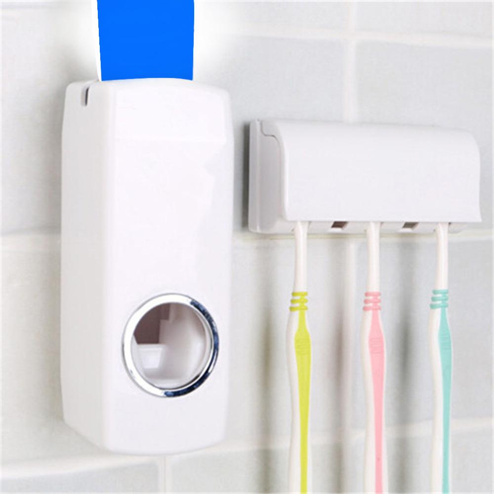 Automatic Toothpaste Dispenser + 5 Toothbrush Holder