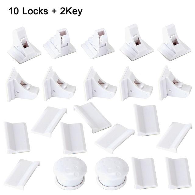 Safety Magnetic Cabinet Locks (4 locks + 1 key)