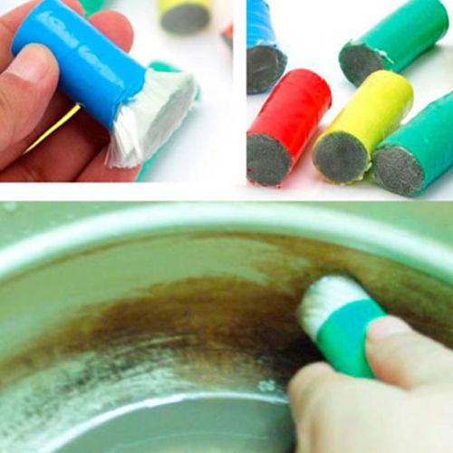 2 Pcs Magic Stainless Steel Cleaning Brush Stick Metal Rust Remover