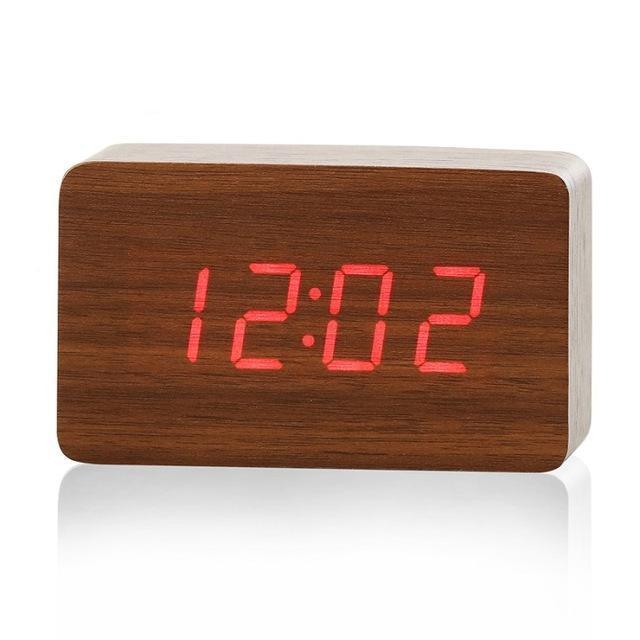 Mini Cube LED Wooden Alarm Clock