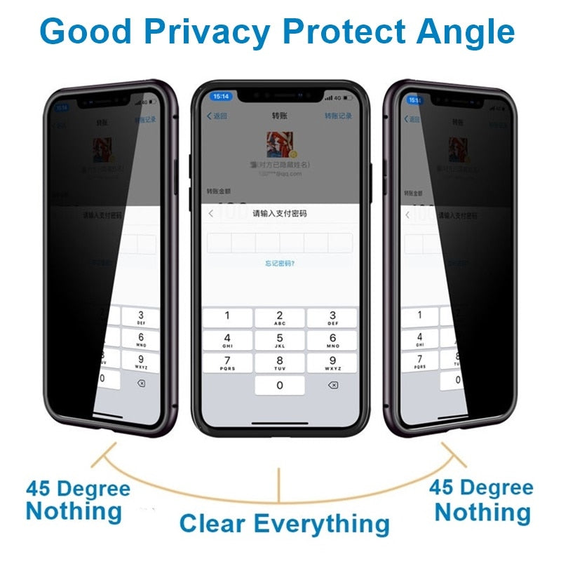 Anti-Spy Tempered Glass Iphone Case